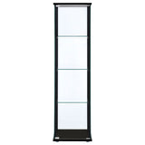 Cyclamen 4-tier Clear Glass Curio Display Cabinet Black