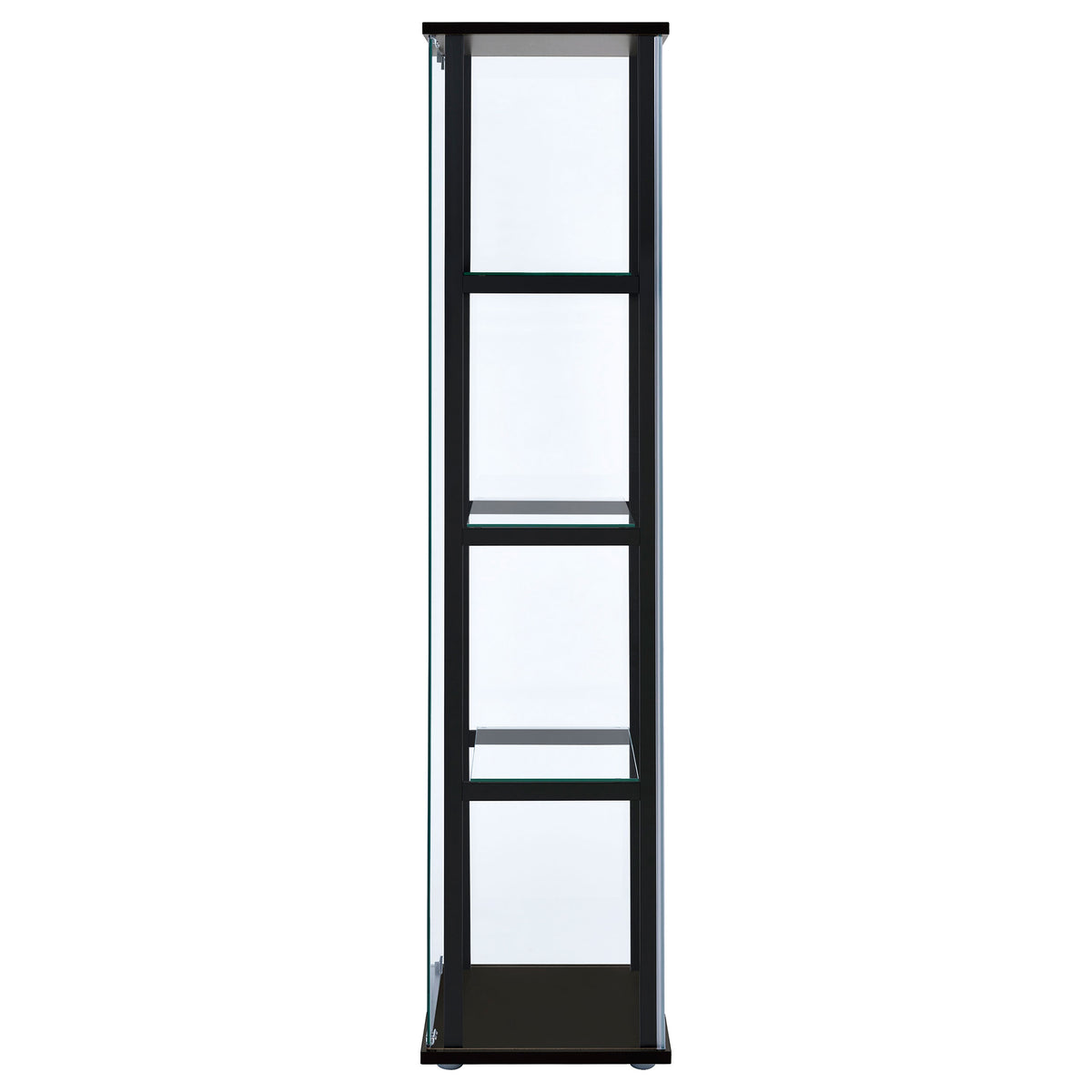 Cyclamen 4-tier Clear Glass Curio Display Cabinet Black