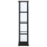 Cyclamen 4-tier Clear Glass Curio Display Cabinet Black