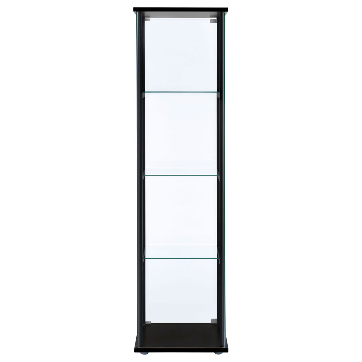 Cyclamen 4-tier Clear Glass Curio Display Cabinet Black