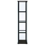 Cyclamen 4-tier Clear Glass Curio Display Cabinet Black