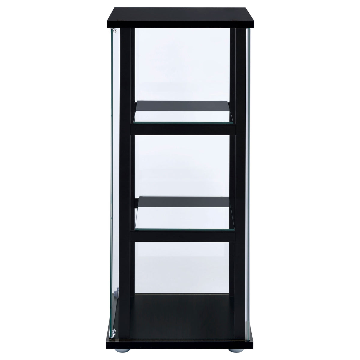 Cyclamen 3-tier Clear Glass Curio Display Cabinet Black