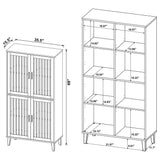 Elouise 4-door Engineered Wood Tall Accent Cabinet Dark Pine
