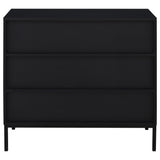 Jess 2-door Arched Fluted Glass Accent Cabinet Black