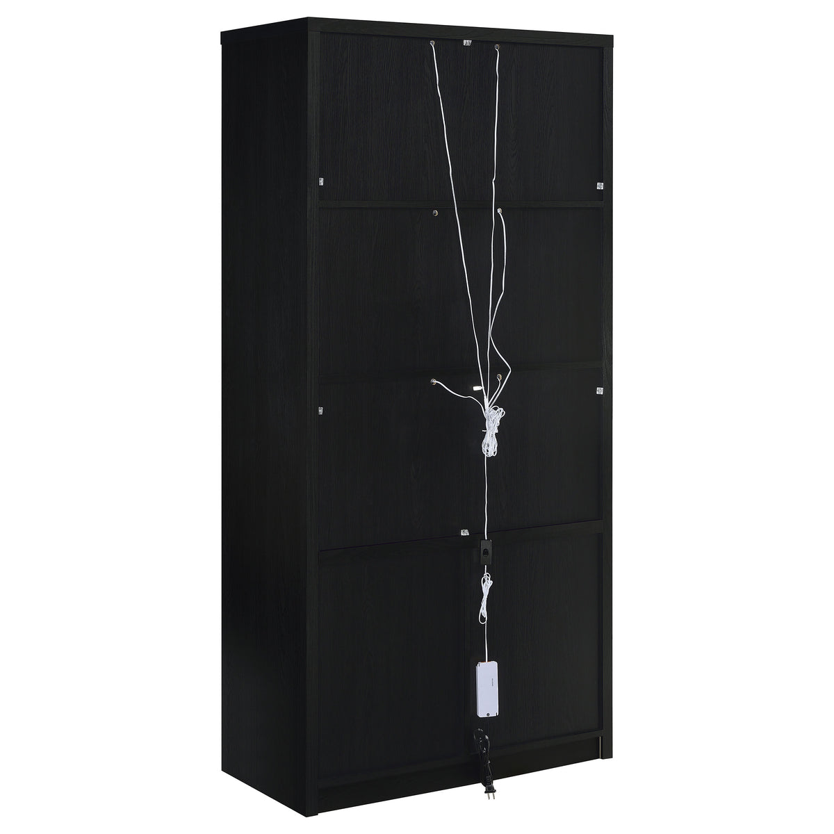 Riva 4-door Tall Accent Display Cabinet LED Lighting Black