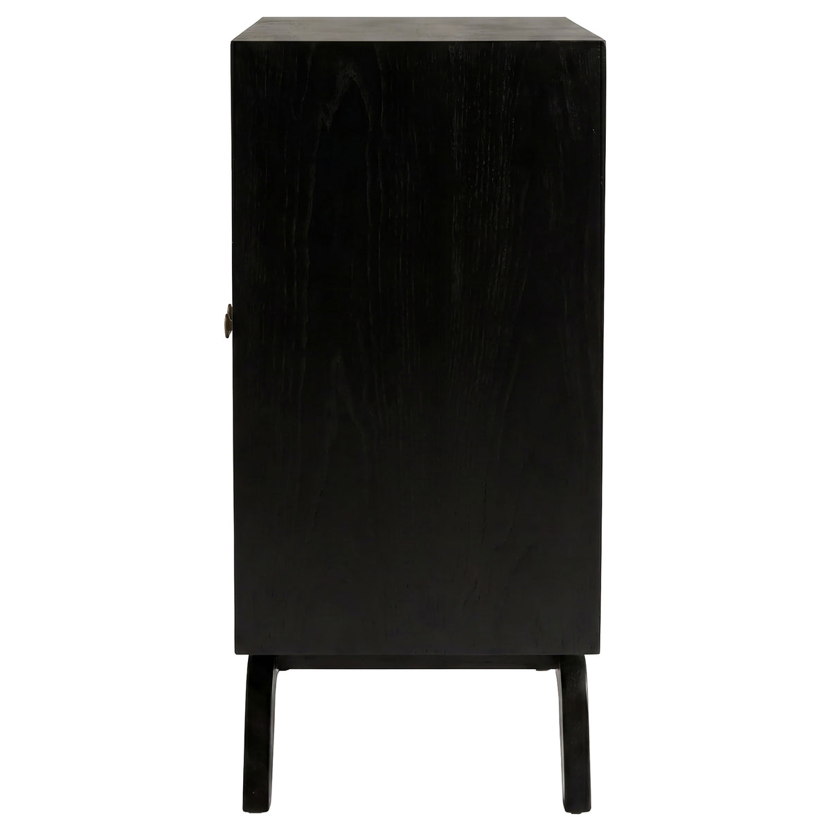 Marlon 2-door Floral Bone Inlay Accent Cabinet Black
