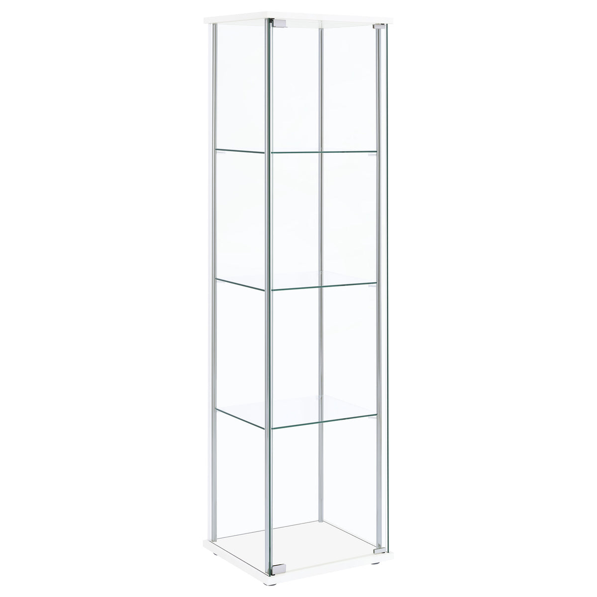 Bellatrix 3-shelf Clear Glass Curio Cabinet White