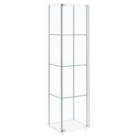 Bellatrix 3-shelf Clear Glass Curio Cabinet White
