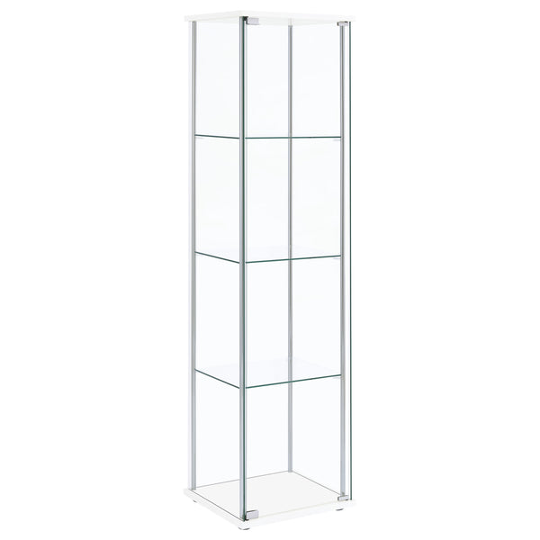 Bellatrix 3-shelf Clear Glass Curio Cabinet White