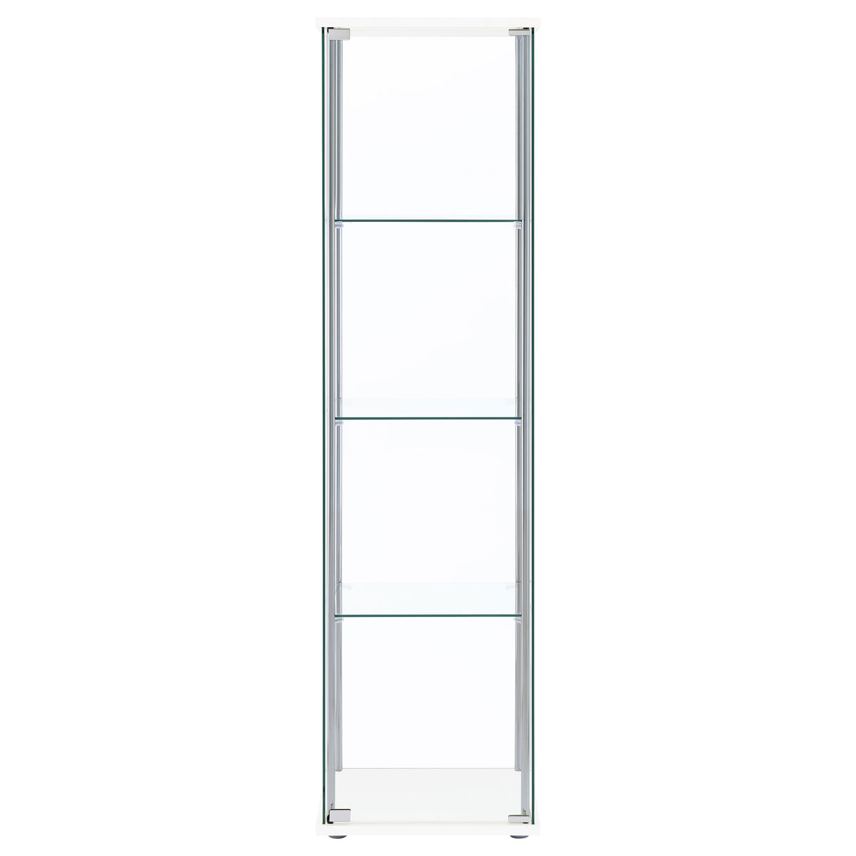 Bellatrix 3-shelf Clear Glass Curio Cabinet White