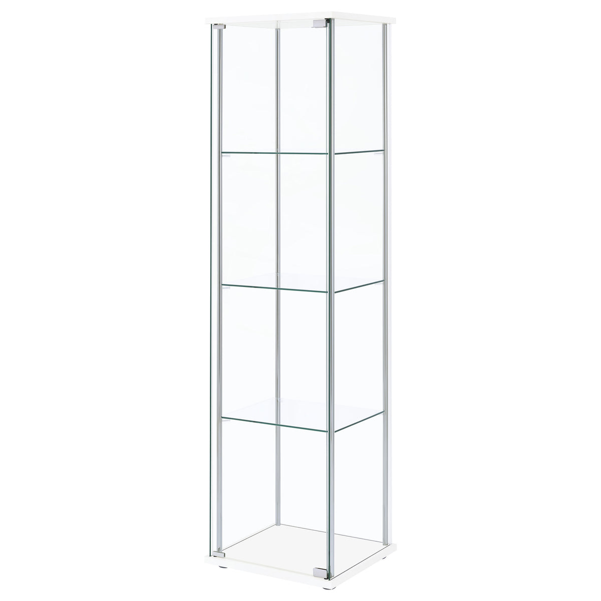 Bellatrix 3-shelf Clear Glass Curio Cabinet White
