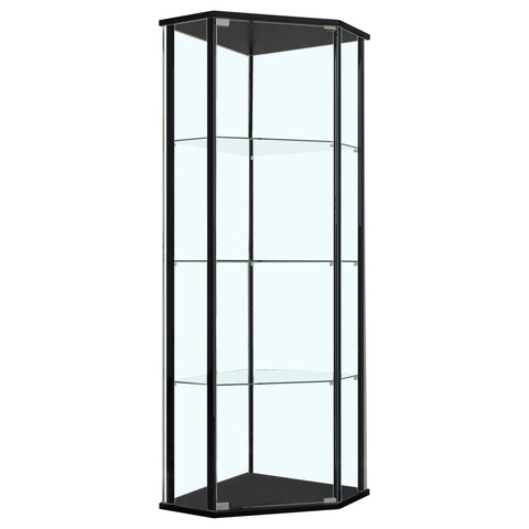 Zenobia 3-shelf Curio Cabinet Display Case Black