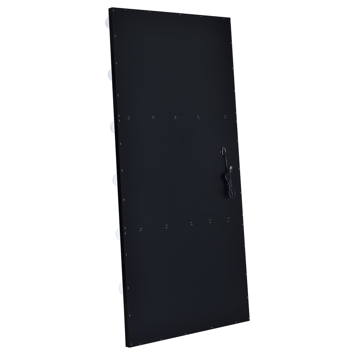 Zayan 32 x 71 Inch Floor Mirror LED Lighting Black High Gloss