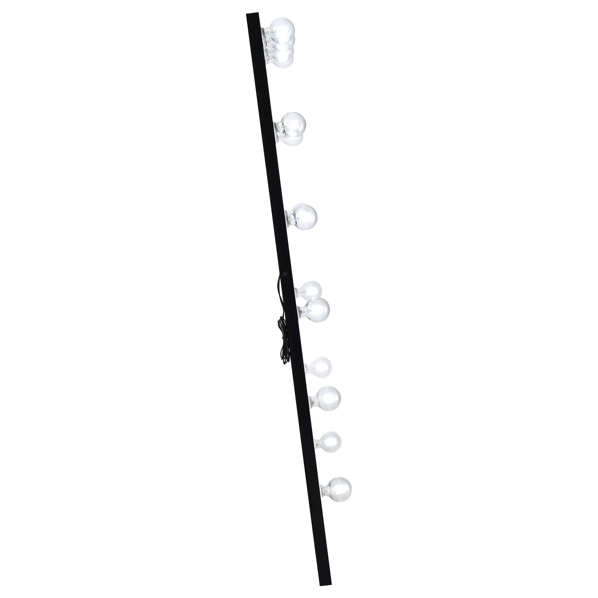Zayan 32 x 71 Inch Floor Mirror LED Lighting Black High Gloss