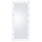 Zayan 32 x 71 Inch Floor Mirror LED Lighting White High Gloss