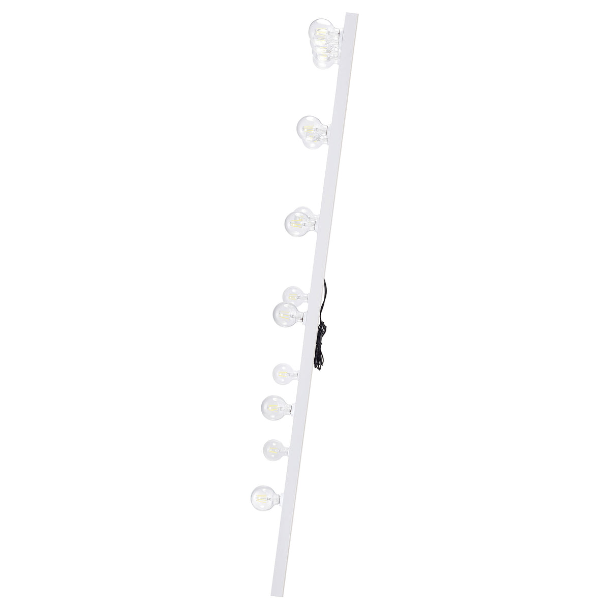 Zayan 32 x 71 Inch Floor Mirror LED Lighting White High Gloss