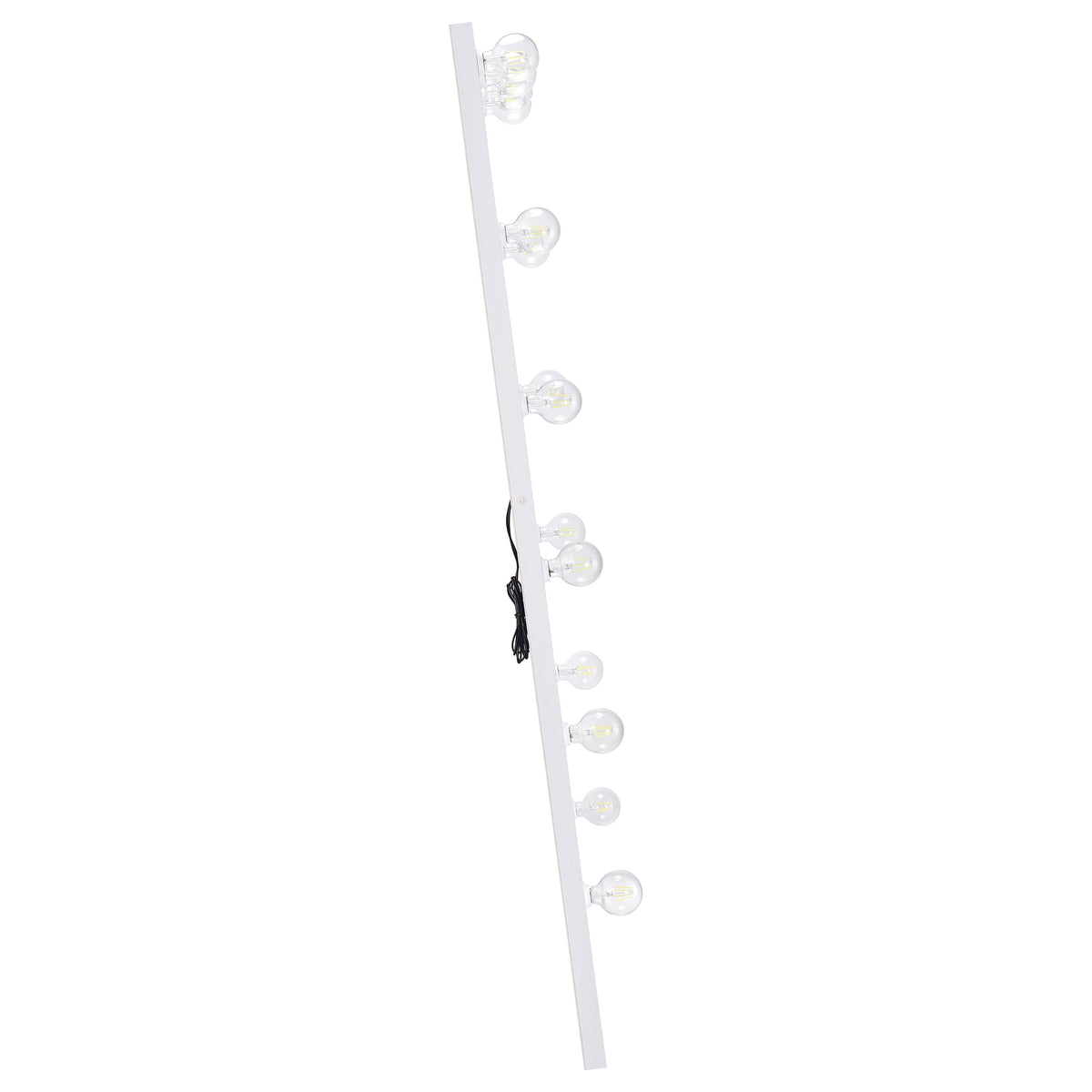 Zayan 32 x 71 Inch Floor Mirror LED Lighting White High Gloss