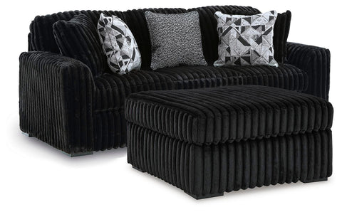 Midnight-Madness Sofa and Oversized Ottoman
