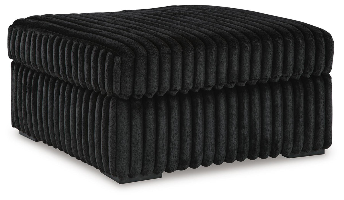 Midnight-Madness 3-Piece Sectional with Double Chaise and Ottoman
