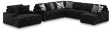 Midnight-Madness 4-Piece Sectional and Oversized Chaise
