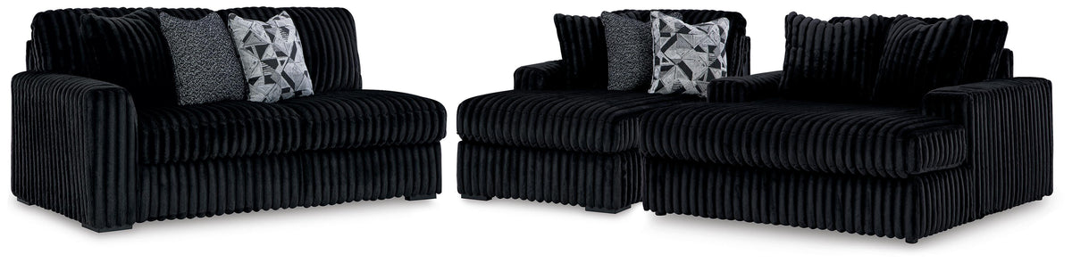Midnight-Madness 2-Piece Sectional and Oversized Chaise