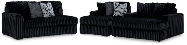 Midnight-Madness 2-Piece Sectional and Oversized Chaise