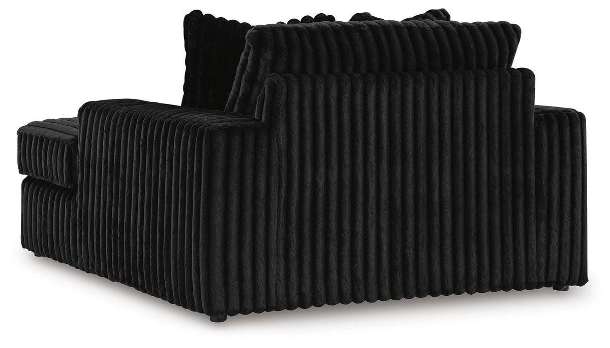 Midnight-Madness 3-Piece Sectional, Chaise and Oversized Accent Ottoman