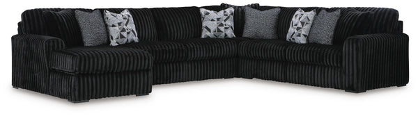 Midnight-Madness Onyx 4-Piece Sectional with Left-Arm Facing Chaise