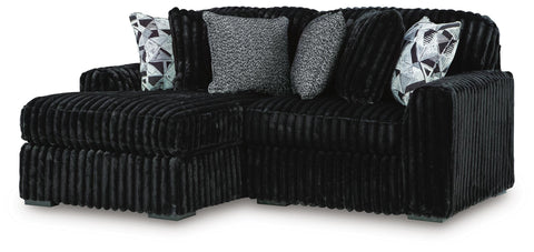 Midnight-Madness Onyx 2-Piece Sectional with Left-Arm Facing Chaise