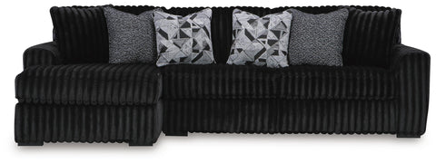 Midnight-Madness Onyx 2-Piece Sectional Sofa with Left-Arm Facing Chaise