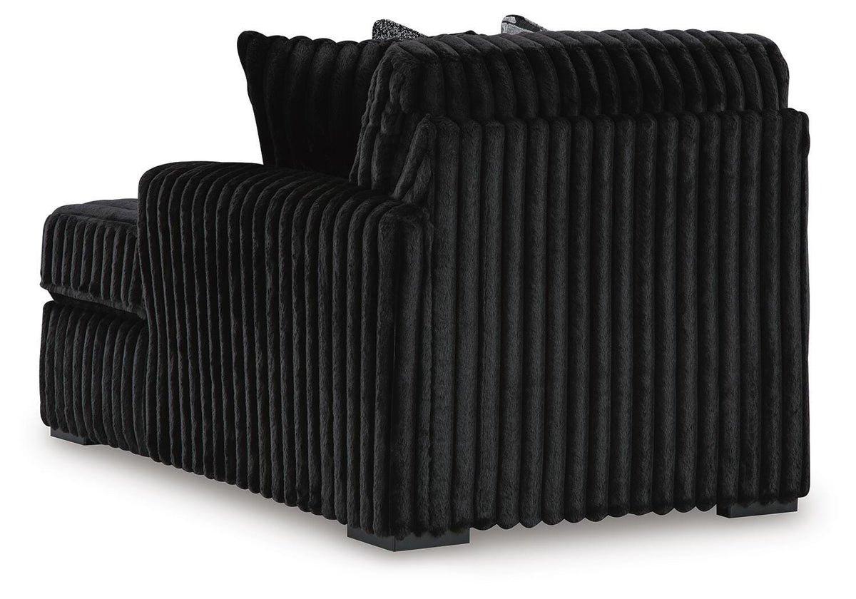 Midnight-Madness 3-Piece Sectional with Double Chaise and Ottoman