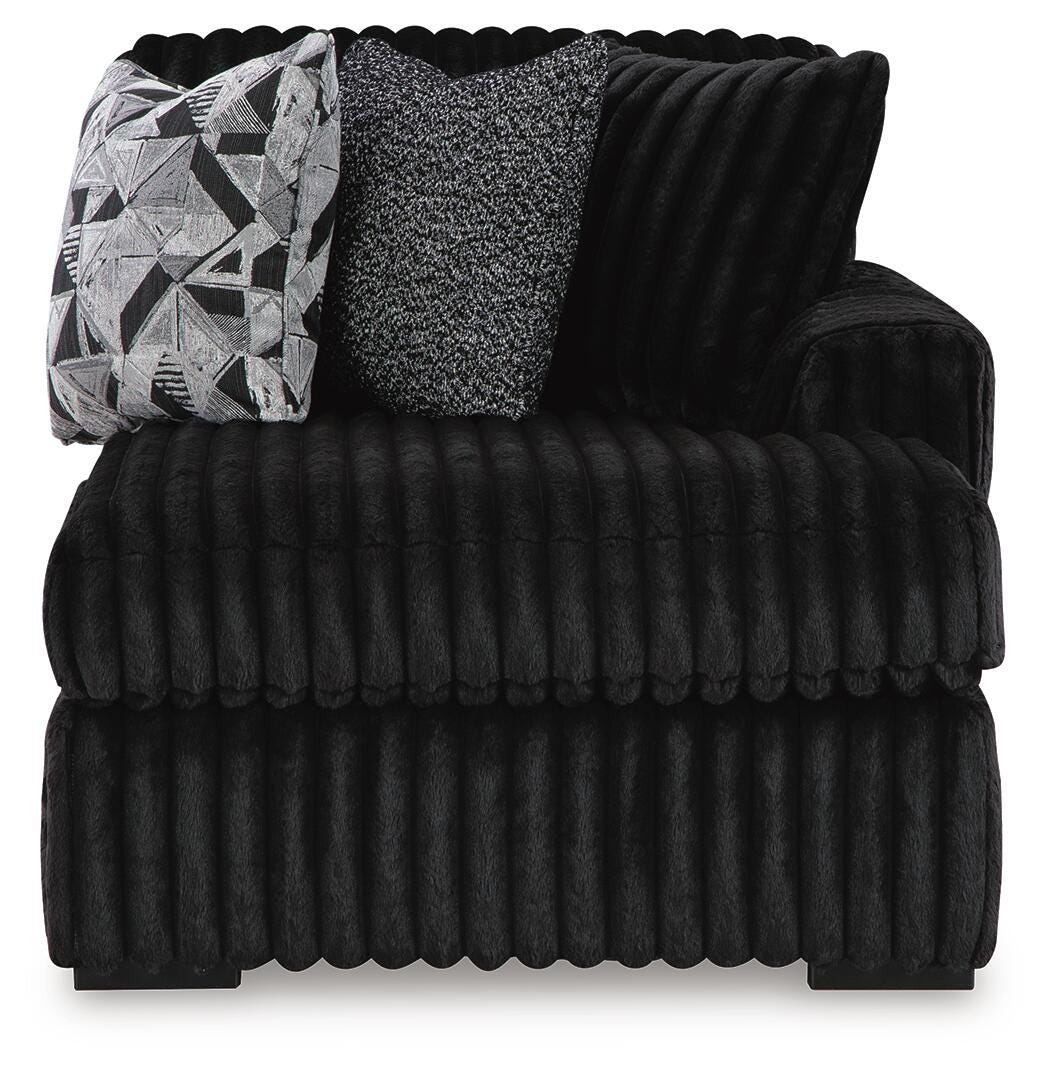 Midnight-Madness 4-Piece Sectional and Oversized Chaise