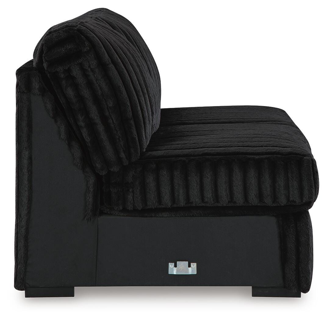 Midnight-Madness 3-Piece Sectional with Double Chaise and Ottoman