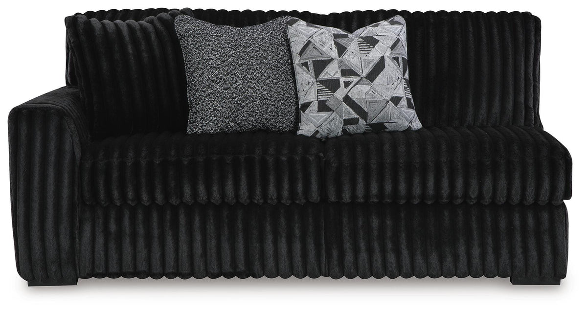 Midnight-Madness 3-Piece Sectional and Oversized Ottoman