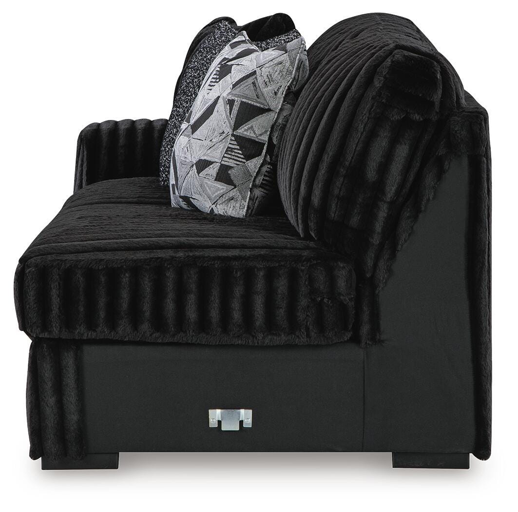 Midnight-Madness 3-Piece Sectional and Oversized Ottoman