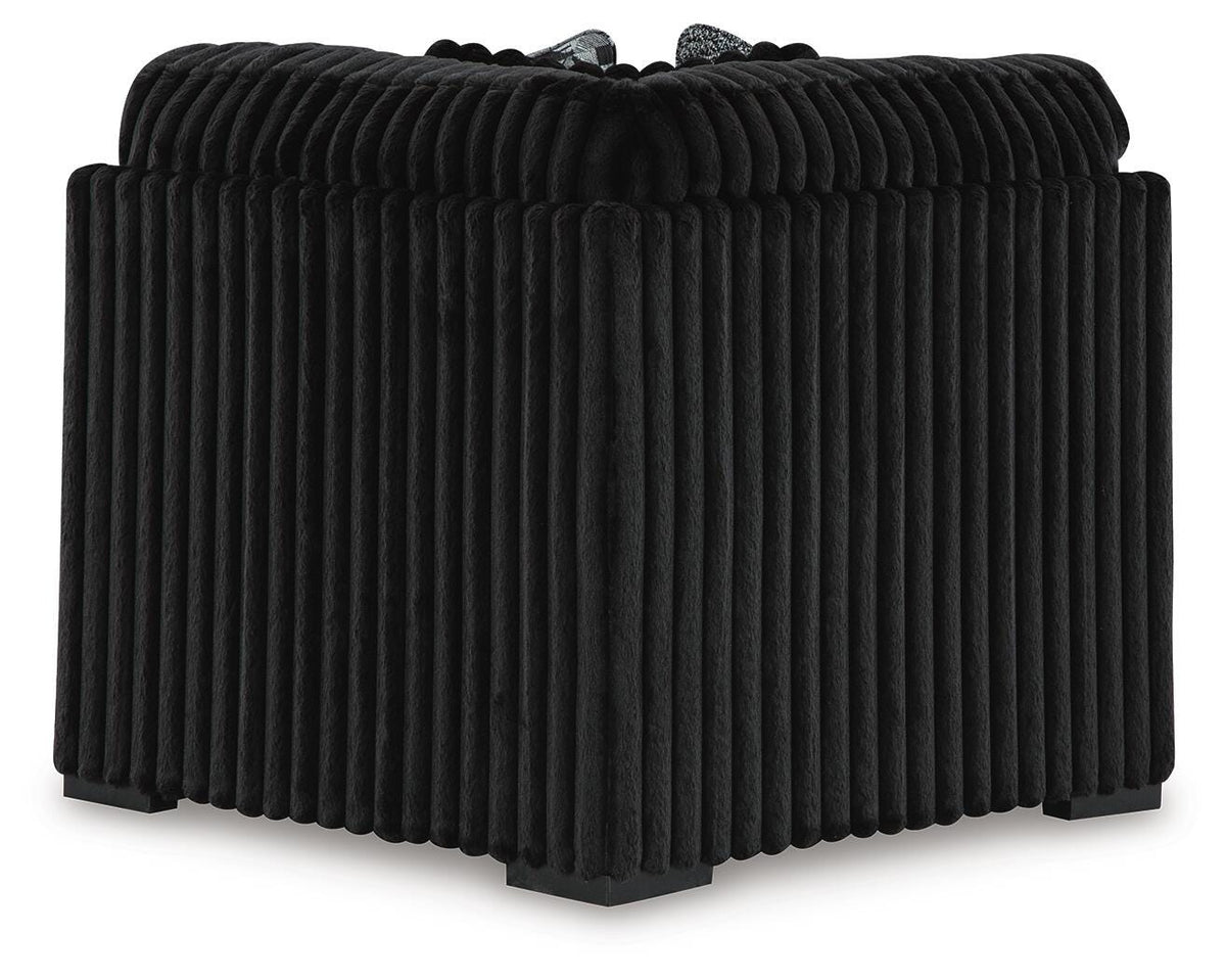 Midnight-Madness 3-Piece Sectional and Oversized Ottoman