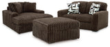 Midnight-Madness Loveseat, Oversized Chaise and Ottoman