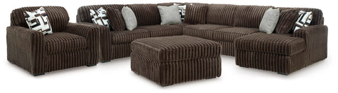 Midnight-Madness 4-Piece Sectional with Chaise, Oversized Chair and Ottoman