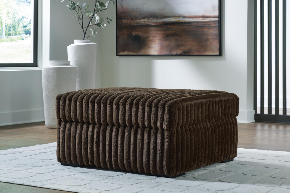 Midnight-Madness Loveseat, Oversized Chaise and Ottoman