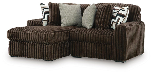 Midnight-Madness Chocolate 2-Piece Sectional with Left-Arm Facing Chaise
