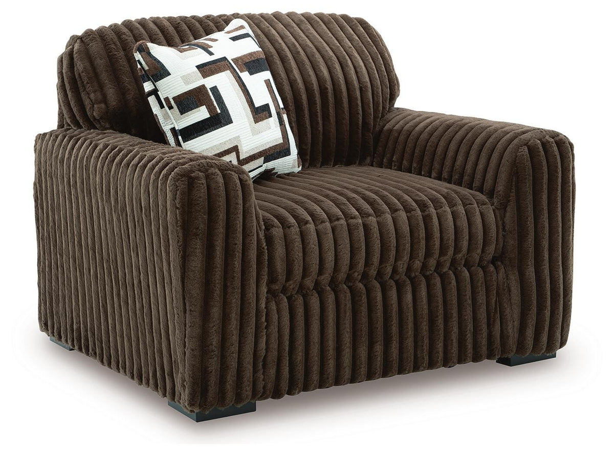 Midnight-Madness 4-Piece Sectional and Oversized Chair