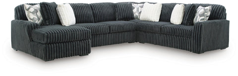 Midnight-Madness Gunmetal 4-Piece Sectional with Left-Arm Facing Chaise