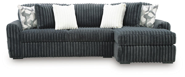 Midnight-Madness Gunmetal 2-Piece Sectional Sofa with Right-Arm Facing Chaise