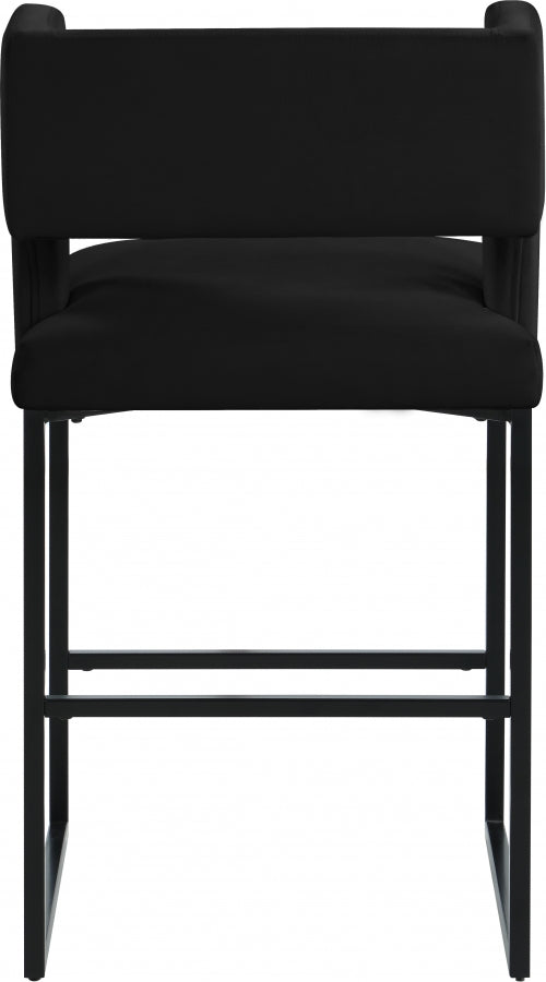 Caleb Velvet Upholstered Counter Stool — 970-C - Black - 970Black-C alternate view 2