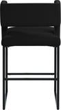 Caleb Velvet Upholstered Counter Stool — 970-C - Black - 970Black-C alternate view 2