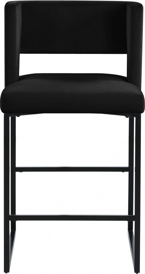 Caleb Velvet Upholstered Counter Stool — 970-C - Black - 970Black-C alternate view 4
