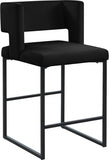 Caleb Velvet Upholstered Counter Stool — 970-C - Black - 970Black-C