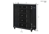 Armany Black Velvet Upholstered Bedroom Set