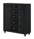 Armany Black Velvet Upholstered Bedroom Set