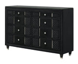 Armany Black Velvet Upholstered Bedroom Set